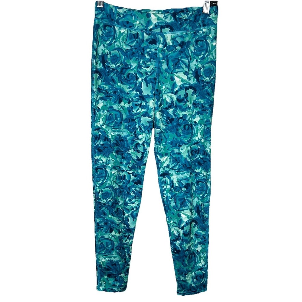 Champion Girl's Blue Marble Tie Dye Leggings Kid's Youth Size XL 14-16 Duo Dry